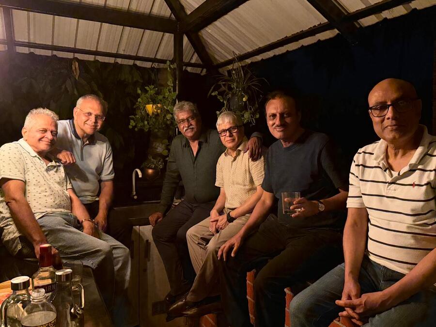 Friends at casual meetup