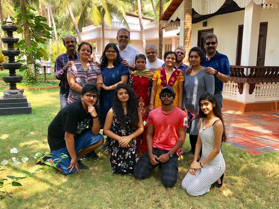 The families together at a gathering